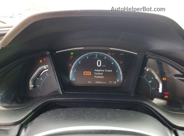 19XFC2F60KE012376 2019 HONDA CIVIC White Вид щитка приладів