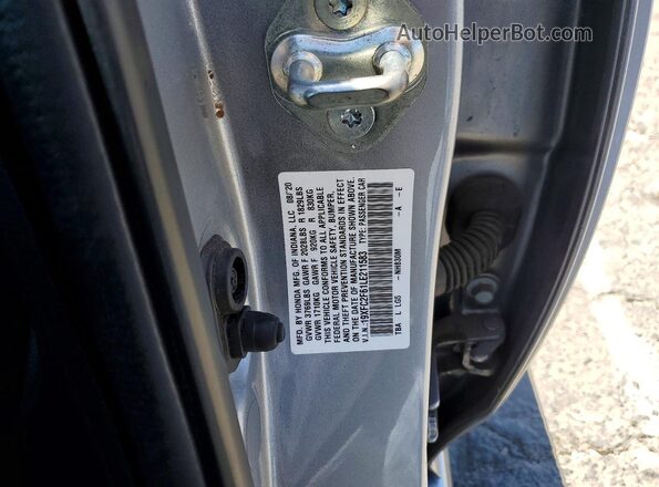 19XFC2F61LE211583 2020 HONDA CIVIC Silver ძრავის განყოფილების ხედი