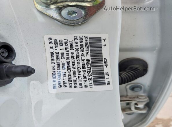 19XFC2F63LE208944 2020 HONDA CIVIC White Engine compartment view
