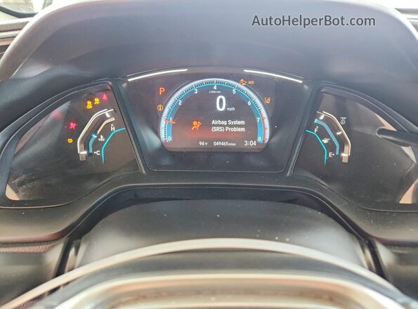 19XFC2F65KE212332 2019 HONDA CIVIC Black Vista del cuadro de instrumentos