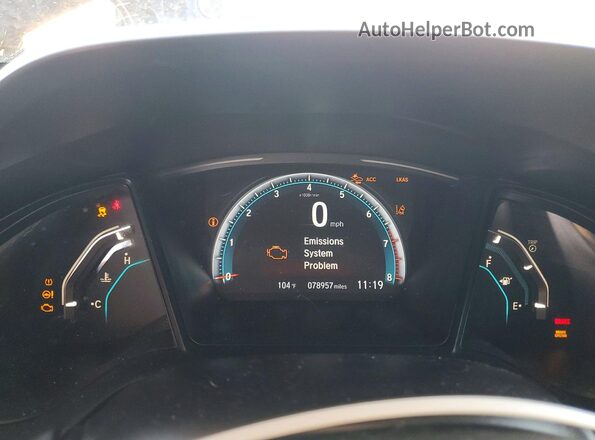 19XFC2F6XKE213637 2019 HONDA CIVIC Черный Вид щитка приборов