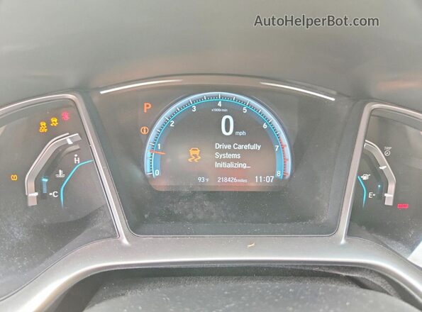 19XFC2F72GE010760 2016 HONDA CIVIC Black Widok zestawu wskaźników