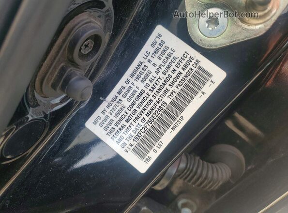 19XFC2F75GE224819 2016 HONDA CIVIC Black Engine compartment view