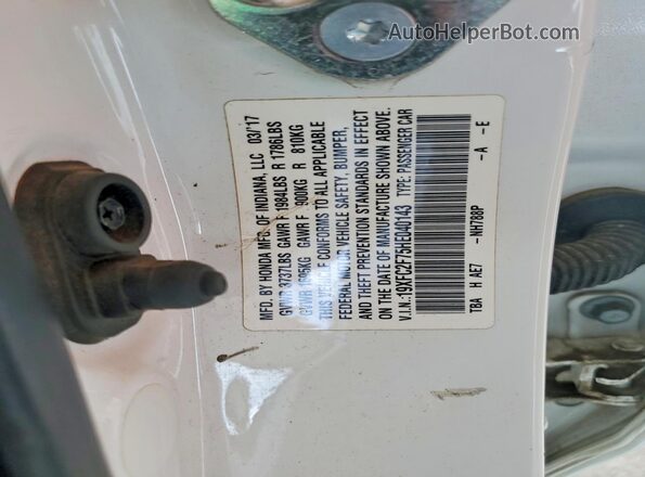 19XFC2F75HE040143 2017 HONDA CIVIC White Engine compartment view