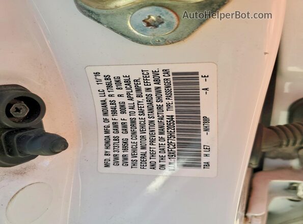 19XFC2F75HE205544 2017 HONDA CIVIC White Շարժիչի բաժամունքի տեսք