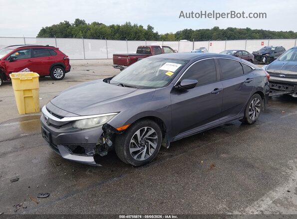 19XFC2F77GE024363 2016 HONDA CIVIC Gray Առջևի ձախ երեք քառորդ տեսարան