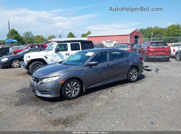 19XFC2F77HE214357 2017 HONDA CIVIC Gray Առջևի ձախ երեք քառորդ տեսարան