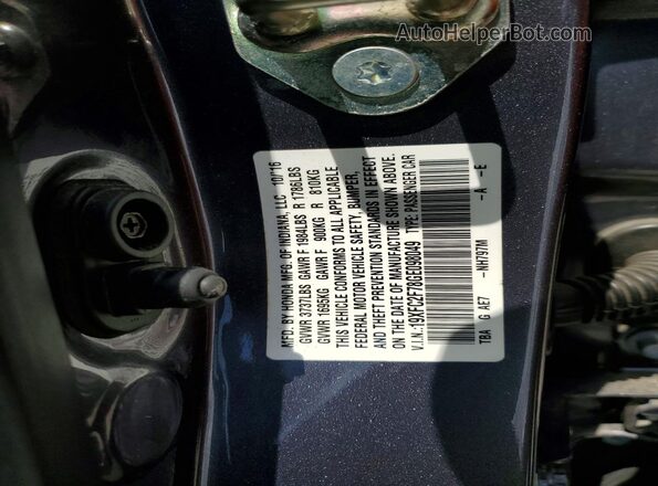 19XFC2F78GE098049 2016 HONDA CIVIC Gray Vista del compartimento del motor