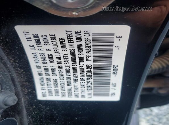 19XFC2F79JE004493 2018 HONDA CIVIC Черный Вид подкапотного пространства