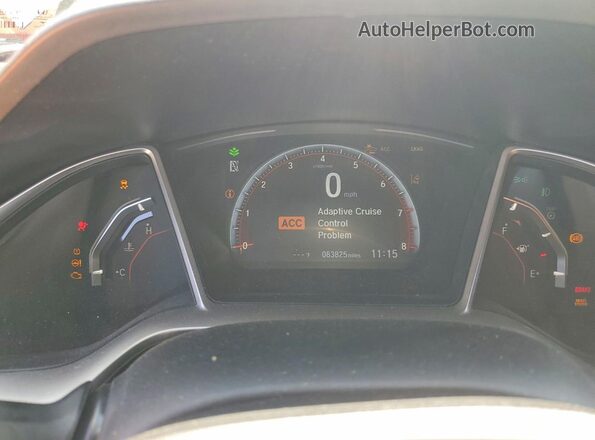19XFC2F80KE044813 2019 HONDA CIVIC Silver Widok zestawu wskaźników