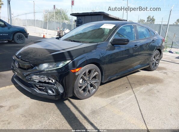 19XFC2F81KE200020 2019 HONDA CIVIC Black წინა მარცხენა ხედი სამი მეოთხედიდან