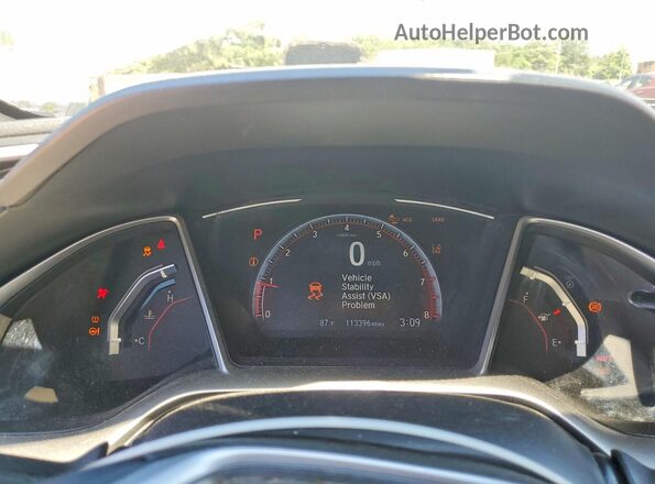 19XFC2F82KE010761 2019 HONDA CIVIC White Вид щитка приладів