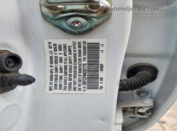 19XFC2F84KE021776 2019 HONDA CIVIC White Շարժիչի բաժամունքի տեսք