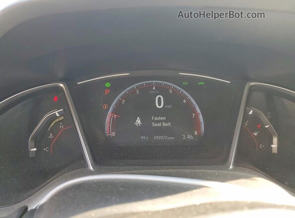 19XFC2F85KE204507 2019 HONDA CIVIC White Widok zestawu wskaźników