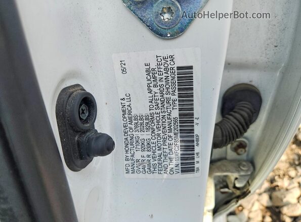 19XFC2F85ME202565 2021 HONDA CIVIC White Вид підкапотного простору