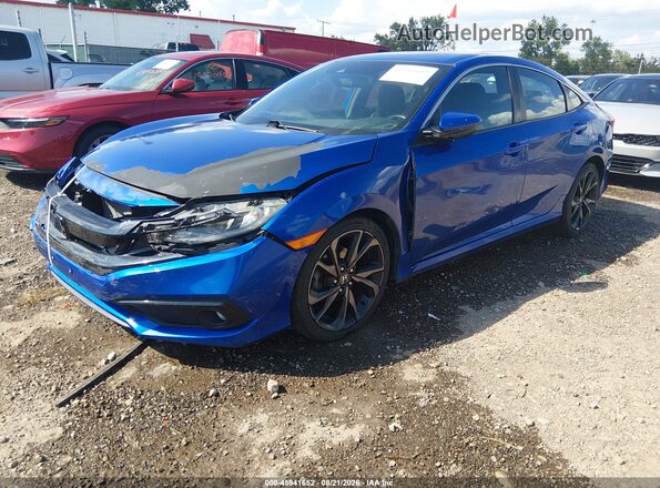 19XFC2F86KE001562 2019 HONDA CIVIC Blue Առջևի ձախ երեք քառորդ տեսարան