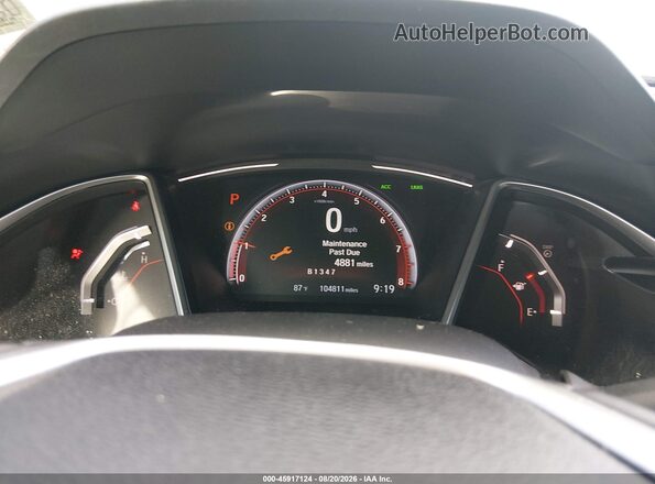 19XFC2F87KE008293 2019 HONDA CIVIC White უკანა სავარძლების ხედი