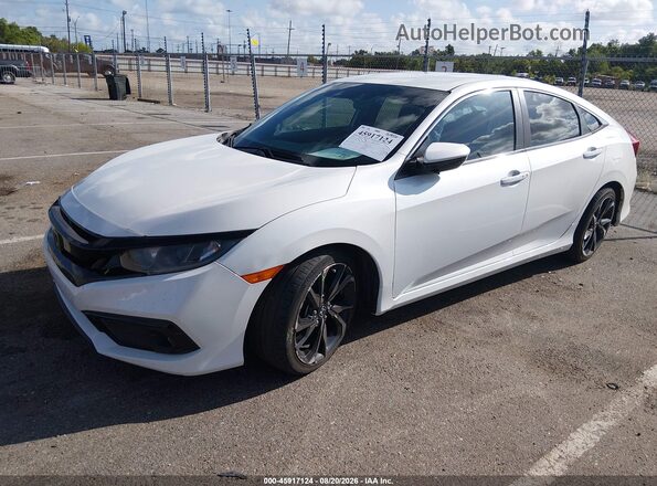 19XFC2F87KE008293 2019 HONDA CIVIC White წინა მარცხენა ხედი სამი მეოთხედიდან