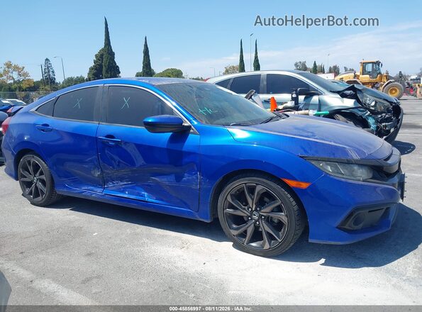 19XFC2F87KE210566 2019 HONDA CIVIC Blue Rear interior view