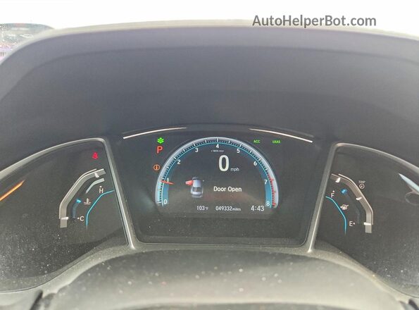 19XFC2F88GE073595 2016 HONDA CIVIC Gray ხელსაწყოთა პანელის ხედი