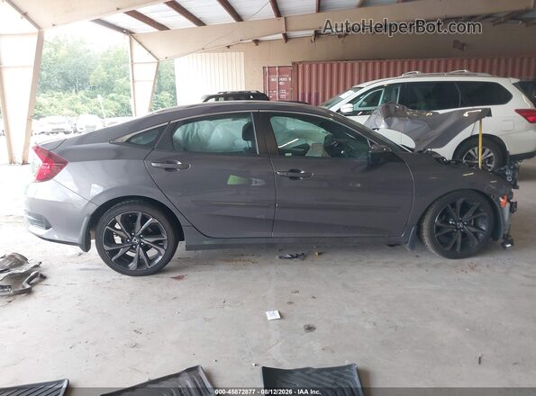 19XFC2F89KE008943 2019 HONDA CIVIC Gray Widok wnętrza 360 stopni