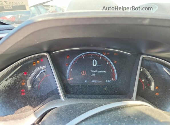 19XFC2F89KE021868 2019 HONDA CIVIC Silver ხელსაწყოთა პანელის ხედი