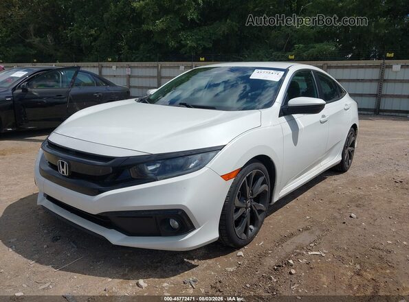 19XFC2F89ME000439 2021 HONDA CIVIC White Առջևի ձախ երեք քառորդ տեսարան