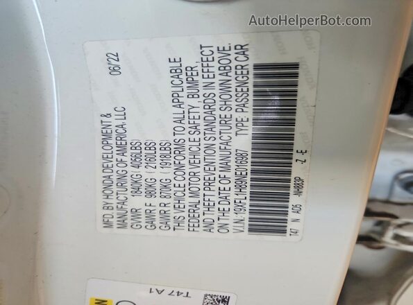 19XFL1H89NE016987 2022 HONDA CIVIC White Շարժիչի բաժամունքի տեսք