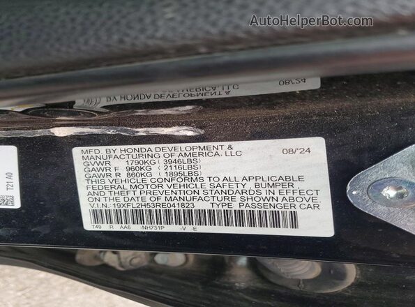 19XFL2H53RE041823 2024 HONDA CIVIC Black ძრავის განყოფილების ხედი