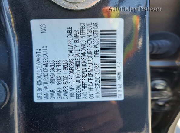 19XFL2H57RE009537 2024 HONDA CIVIC Серый Вид наклейки с VIN-кодом