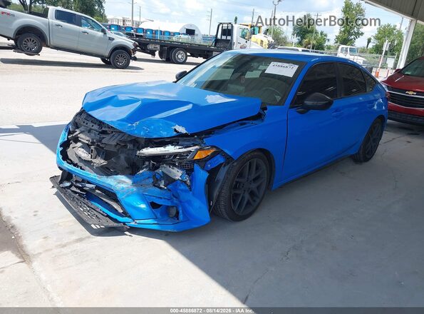 19XFL2H80NE000070 2022 HONDA CIVIC Light Blue Передняя левая четверть