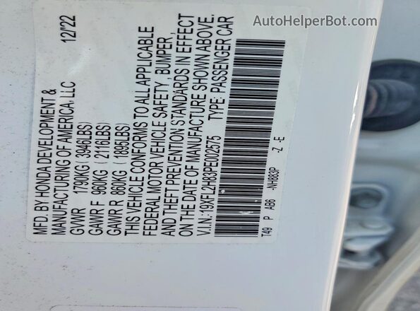 19XFL2H83PE002575 2023 HONDA CIVIC White Շարժիչի բաժամունքի տեսք