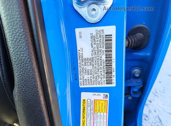 19XFL2H83PE016671 2023 HONDA CIVIC Blue Vista del compartimento del motor