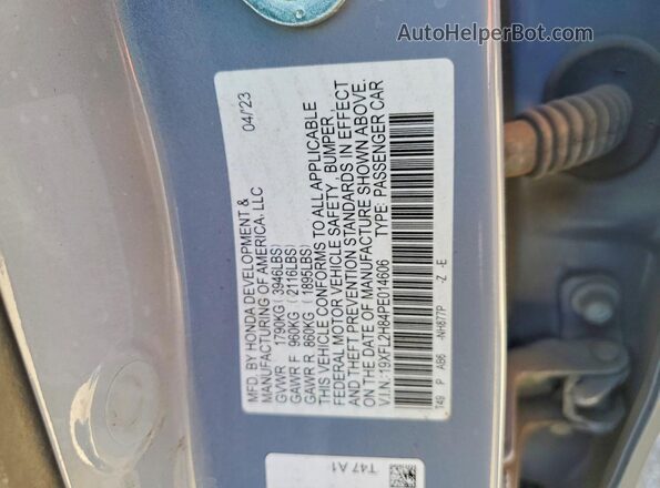 19XFL2H84PE014606 2023 HONDA CIVIC Серый Вид подкапотного пространства