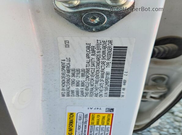 19XFL2H85PE011861 2023 HONDA CIVIC White Vista del compartimento del motor