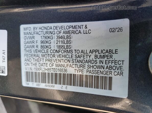 19XFL2H85TE016536 2026 HONDA CIVIC Gray Engine compartment view