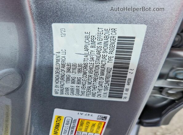 19XFL2H87RE014022 2024 HONDA CIVIC Silver Շարժիչի բաժամունքի տեսք