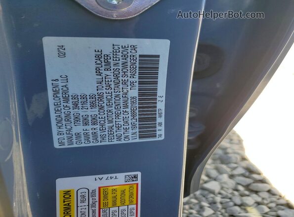 19XFL2H88RE019536 2024 HONDA CIVIC Blue Vista del compartimento del motor