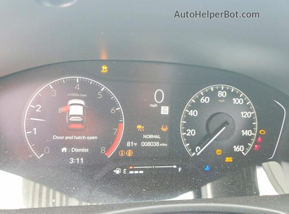 19XFL2H8XSE035842 2025 HONDA CIVIC Black ხელსაწყოთა პანელის ხედი