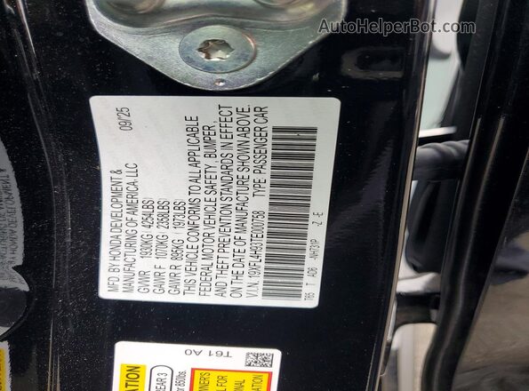 19XFL4H93TE000758 2026 HONDA CIVIC Black VIN sticker view