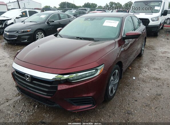 19XZE4F51KE033246 2019 HONDA INSIGHT Maroon Vista tres cuartos delantera izquierda