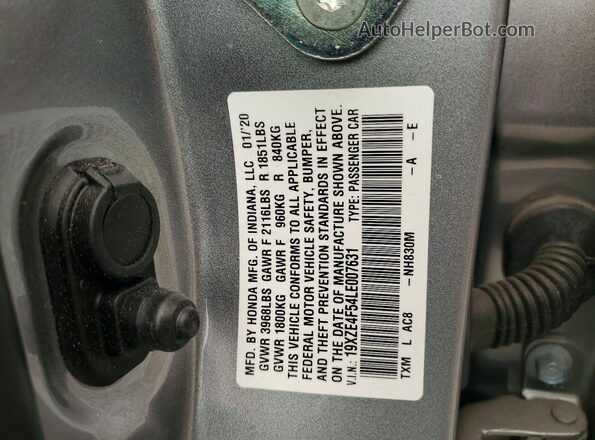 19XZE4F54LE007631 2020 HONDA INSIGHT Серебряный Вид подкапотного пространства