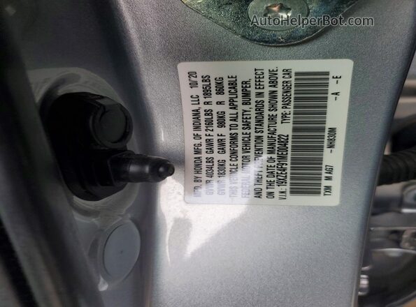 19XZE4F91ME004822 2021 HONDA INSIGHT Silver Widok komory silnika