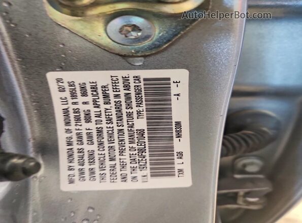 19XZE4F98LE010468 2020 HONDA INSIGHT Серебряный Вид подкапотного пространства