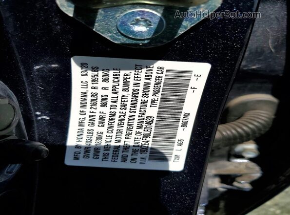 19XZE4F98LE014939 2020 HONDA INSIGHT Charcoal ძრავის განყოფილების ხედი