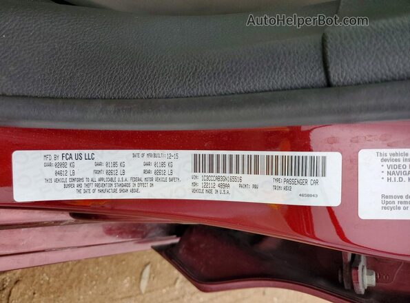 1C3CCCAB3GN165516 2016 CHRYSLER 200 Burgundy 
