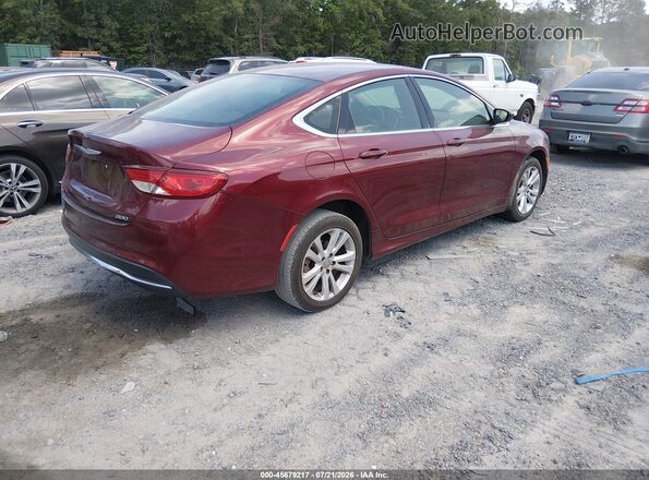 1C3CCCAB6GN174582 2016 CHRYSLER 200 Бордовый Задняя правая четверть
