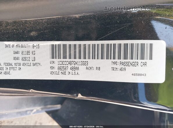 1C3CCCAB7GN113323 2016 CHRYSLER 200 Black Շարժիչի բաժամունքի տեսք