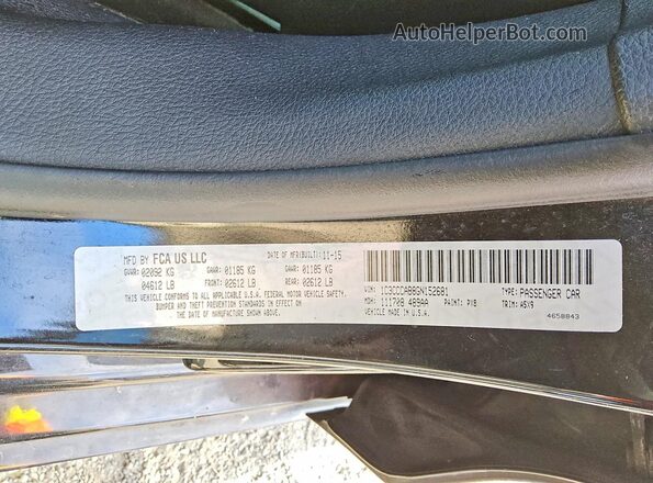 1C3CCCAB8GN152681 2016 CHRYSLER 200 Black Вид підкапотного простору