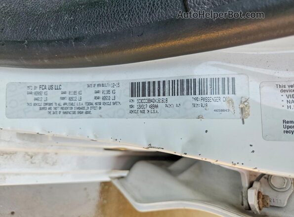 1C3CCCBB4GN161618 2016 CHRYSLER 200 Белый Вид подкапотного пространства
